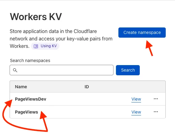 Image showing how to create a namespace for this feature