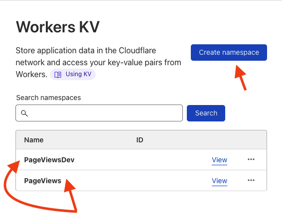 Image showing how to create a namespace for this feature